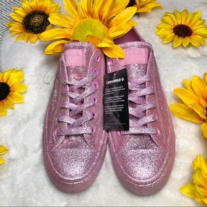 Converse All Star NWT Pink Purple Glitter Sneakers